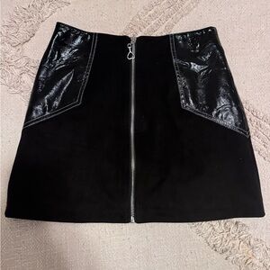 Only Black Mini Skirt with Faux Leather Accents size XS